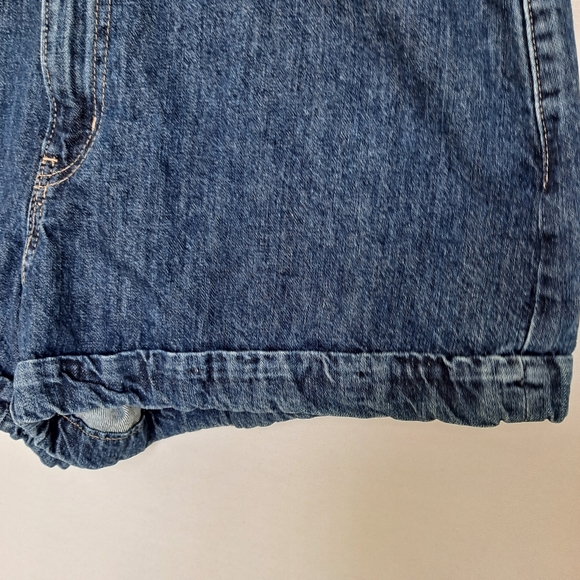 Levi's Blue Denim Jean High Rise Elastic Waist Mom Shorts sz 31 - Picture 2 of 10
